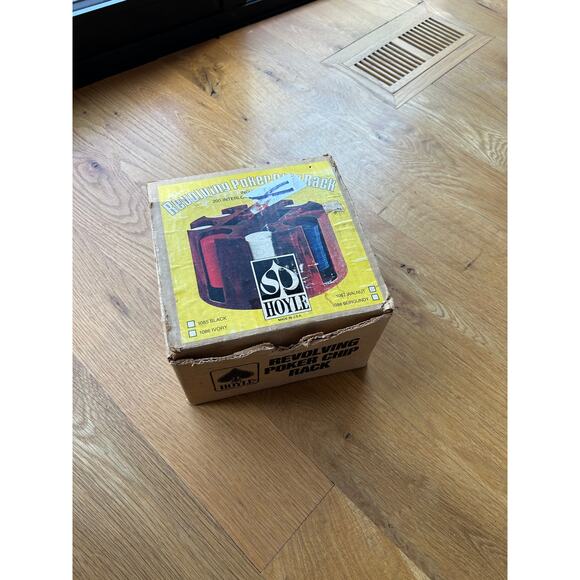 Vintage Hoyle Revolving Poker Chip Rack w/200 Interlocking Chips & Original Box - Picture 1 of 5